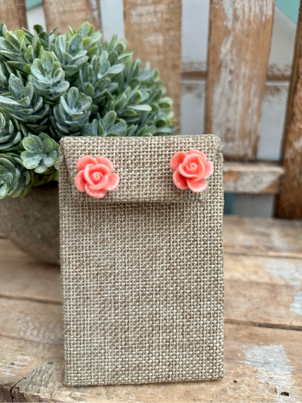 Women’s Flower Coral Stud Earrings NEW!
